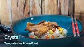  Presentation with rice - PPT theme featuring kho kho - asian style caramel pork background and a  colored foreground