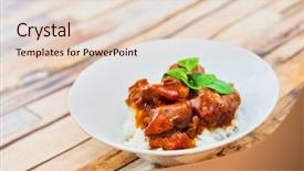  Presentation with asian paint vintage style old - PPT theme consisting of kho kho - asian style caramel pork background and a  colored foreground