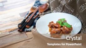  Presentation with rice - Cool new presentation theme with kho kho - asian style caramel pork backdrop and a  colored foreground