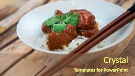  Presentation with asian paint vintage style old - PPT theme with kho kho - asian style caramel pork background and a tawny brown colored foreground