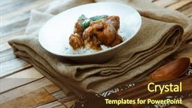  Presentation with asian paint vintage style old - Colorful slide set enhanced with kho kho - asian style caramel pork backdrop and a tawny brown colored foreground