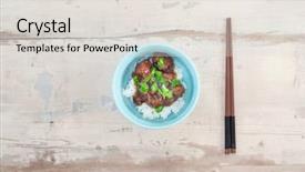  Presentation with asian paint vintage style old - Cool new PPT theme with kho kho - asian style caramel pork backdrop and a lemonade colored foreground