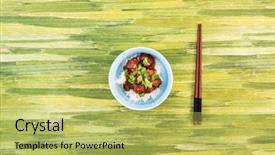  Presentation with rice - Presentation theme featuring kho kho - asian style caramel pork background and a yellow colored foreground