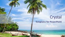  Presentation with fishing boat - Slide set consisting of kho kho - beach and fishing boat koh background and a  colored foreground