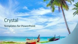  Presentation with long tailed boat fishing boat - Presentation design consisting of kho kho - beach and fishing boat koh background and a  colored foreground