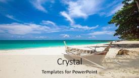  Presentation with fishing boat - Presentation featuring kho kho - beach and fishing boat koh background and a  colored foreground