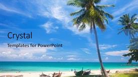  Presentation with fishing boat - Cool new slide set with kho kho - beach and fishing boat koh backdrop and a light blue colored foreground