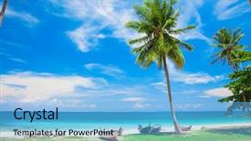  Presentation with long tailed boat fishing boat - Audience pleasing slides consisting of kho kho - beach and fishing boat koh backdrop and a light blue colored foreground