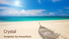  Presentation with long tailed boat fishing boat - Presentation theme having kho kho - beach and fishing boat koh background and a  colored foreground