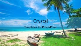  Presentation with long tailed boat fishing boat - Slides having kho kho - beach and fishing boat koh background and a cyan colored foreground