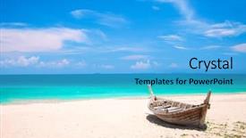  Presentation with fishing boat - Cool new PPT theme with kho kho - beach and fishing boat koh backdrop and a  colored foreground