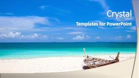  Presentation with long tailed boat fishing boat - Amazing slide deck having kho kho - beach and fishing boat koh backdrop and a cobalt blue colored foreground