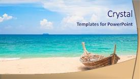  Presentation with fishing boat - Theme with kho kho - beach and fishing boat koh background and a  colored foreground