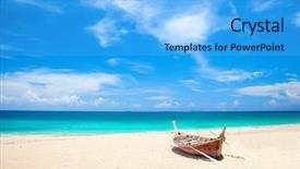  Presentation with fishing boat - PPT layouts consisting of kho kho - beach and fishing boat koh background and a  colored foreground