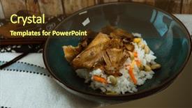  Presentation with rice hybridization - Audience pleasing PPT layouts consisting of kho kho - vietnamese style caramel pork backdrop and a tawny brown colored foreground