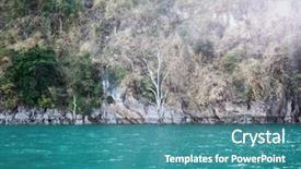  Presentation with beautiful mountains river lake sky nature - Theme having khoa sok national park surat background and a teal colored foreground