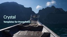  Presentation with beautiful mountains river lake sky nature - Amazing PPT theme having khoa sok national park surat backdrop and a ocean colored foreground