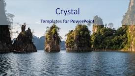  Presentation with beautiful mountains river lake sky nature - Slide deck having khoa sok national park surat background and a light blue colored foreground