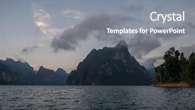  Presentation with boat - Cool new slide deck with khoa sok national park surat backdrop and a gray colored foreground