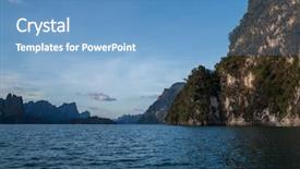  Presentation with beautiful mountains river lake sky nature - Amazing slide set having khoa sok national park surat backdrop and a teal colored foreground