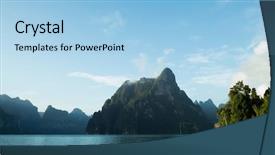  Presentation with beautiful mountains river lake sky nature - Beautiful PPT theme featuring khoa sok national park surat backdrop and a light blue colored foreground
