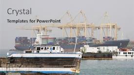  Presentation with uae - Cool new presentation with khor fakkan uae old wooden dhow washed up on shore in front of khor fakkport backdrop and a light gray colored foreground