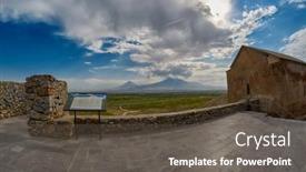  Presentation with armenia - Beautiful presentation theme featuring khor-virap-armenia-03-august backdrop and a dark gray colored foreground