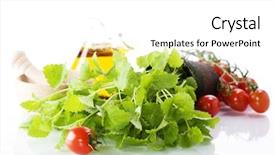  Presentation with extra virgin olive oil - Slides consisting of ki - herbs vegetables and olive oil background and a  colored foreground