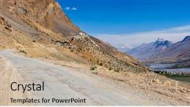  Presentation with himachal pradesh - Audience pleasing presentation consisting of ki - panorama of road to kee backdrop and a  colored foreground