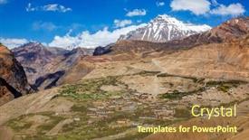  Presentation with village india - PPT theme having kibber-also-kyibar background and a tawny brown colored foreground