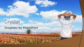  Presentation with tourism - Cool new presentation theme with kibbutz-in-the-south backdrop and a sky blue colored foreground