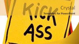  Presentation with sticky notes - Presentation with kick-ass-reminder-or-advice background and a yellow colored foreground