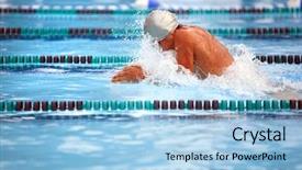  Presentation with swimmer - Colorful presentation enhanced with kick meeting - breast stroke swimmer backdrop and a light blue colored foreground