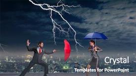  Presentation with people - PPT layouts enhanced with kick meeting - business people fighting background and a  colored foreground