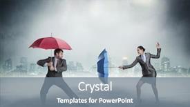  Presentation with meeting - Slide set consisting of kick meeting - business people fighting background and a gray colored foreground