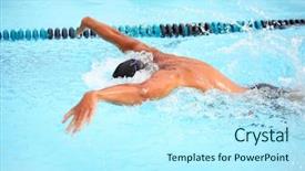  Presentation with stroke - Colorful presentation design enhanced with kick meeting - butterfly stroke backdrop and a cool aqua colored foreground