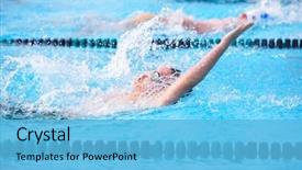  Presentation with blur - Audience pleasing PPT theme consisting of kick meeting - motion blur image backdrop and a light blue colored foreground