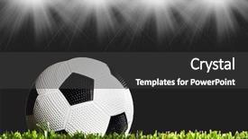  Presentation with soccer field - Cool new slides with kick off - close up night scene backdrop and a dark gray colored foreground