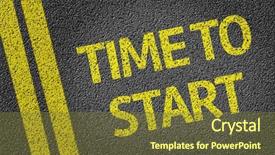  Presentation with time - Slide deck featuring kick off - time to start written background and a tawny brown colored foreground