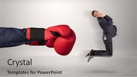  Presentation with safety kick off - Theme consisting of kick to a small employee background and a light gray colored foreground