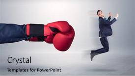  Presentation with safety kick off - PPT theme having kick to a small employee background and a light gray colored foreground