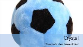  Presentation with soccer - Amazing presentation theme having kickball - blue soccer ball over white backdrop and a light blue colored foreground