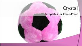  Presentation with pink black - Colorful PPT theme enhanced with kickball - pink and black soccer ball backdrop and a white colored foreground