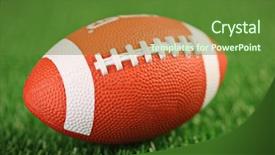  Presentation with rugby - Slides featuring kickball - rugby ball on a patch background and a tawny brown colored foreground
