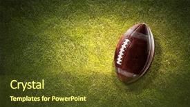  Presentation with grad ball - Cool new slide set with kickball - rugby ball on grass backdrop and a tawny brown colored foreground