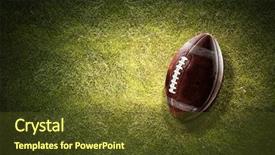  Presentation with grad ball - Slides featuring kickball - rugby ball on grass background and a tawny brown colored foreground