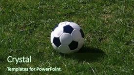  Presentation with live - Amazing presentation design having kickball - soccerball or football - depends backdrop and a tawny brown colored foreground
