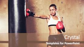  Presentation with kickboxing - Amazing slide deck having kickboxing - beautiful fitness woman backdrop and a coral colored foreground