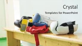  Presentation with kickboxing - Cool new presentation theme with kickboxing - image of boxing gloves backdrop and a sky blue colored foreground