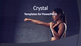  Presentation with martial arts - Beautiful slide deck featuring kickboxing - sport fitness martial arts backdrop and a navy blue colored foreground
